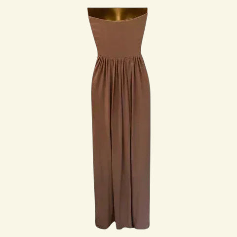Aftershock Beige Maxi Dress Prom XS UK 6/8 US 2/4 EU 34/36 - Timelessfashions