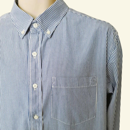 Old Navy The Classic Men’s Navy Blue & White Stripe Shirt Size XL - Timelessfashions