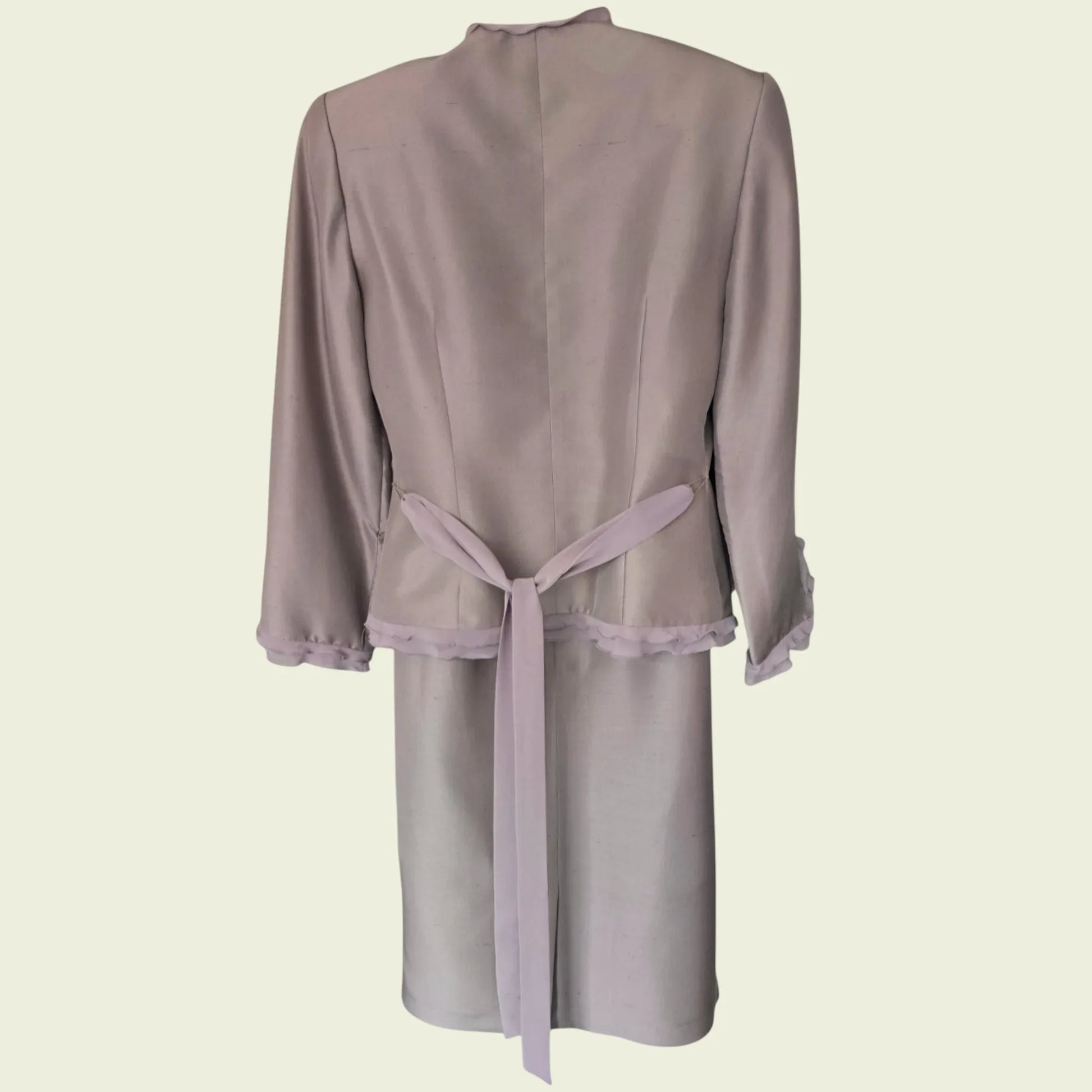 Medici Vintage Grey Silk Special Occasion Suit UK 10 US 6 EU 38 - Timelessfashions