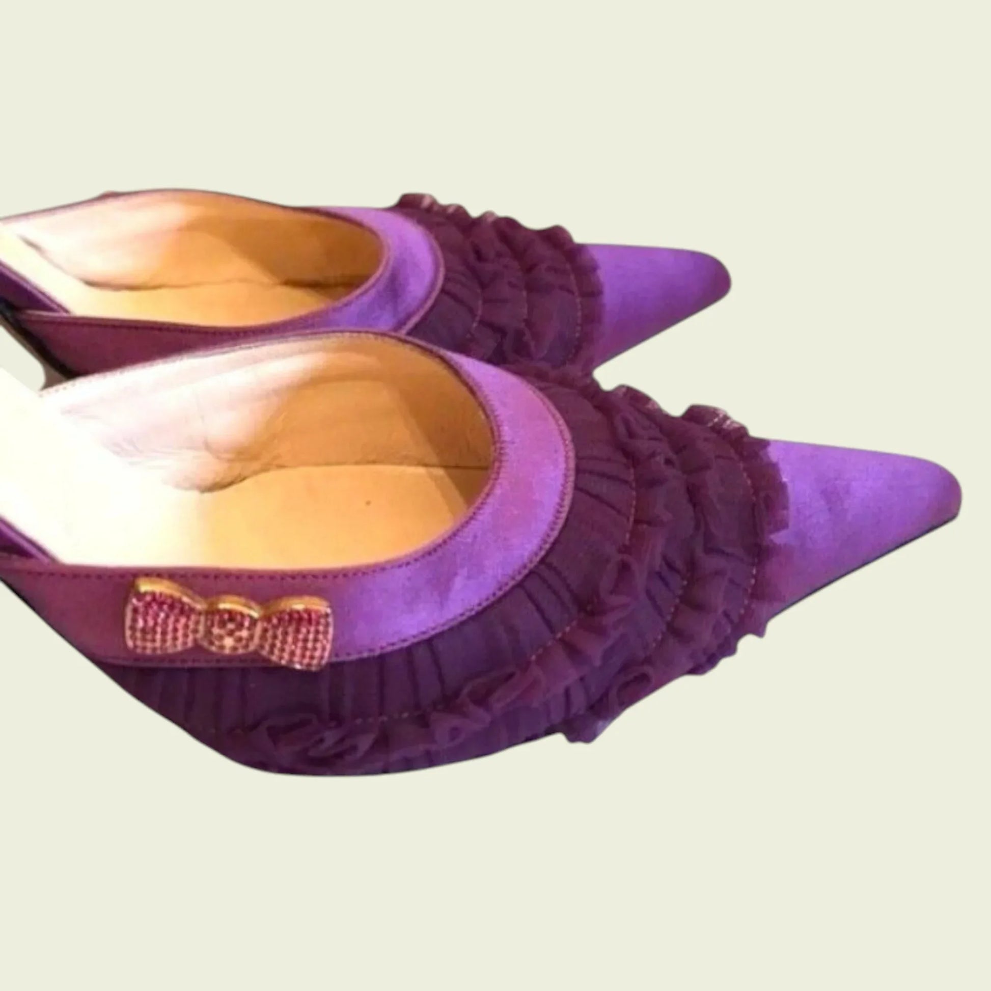 Hobbs magenta satin bow shoes UK 7 US 9.5 EU 41 - Timelessfashions