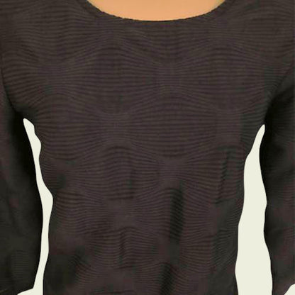 Libra Navy Textured 3/4 Sleeve Top UK 10 US 6 EU 38