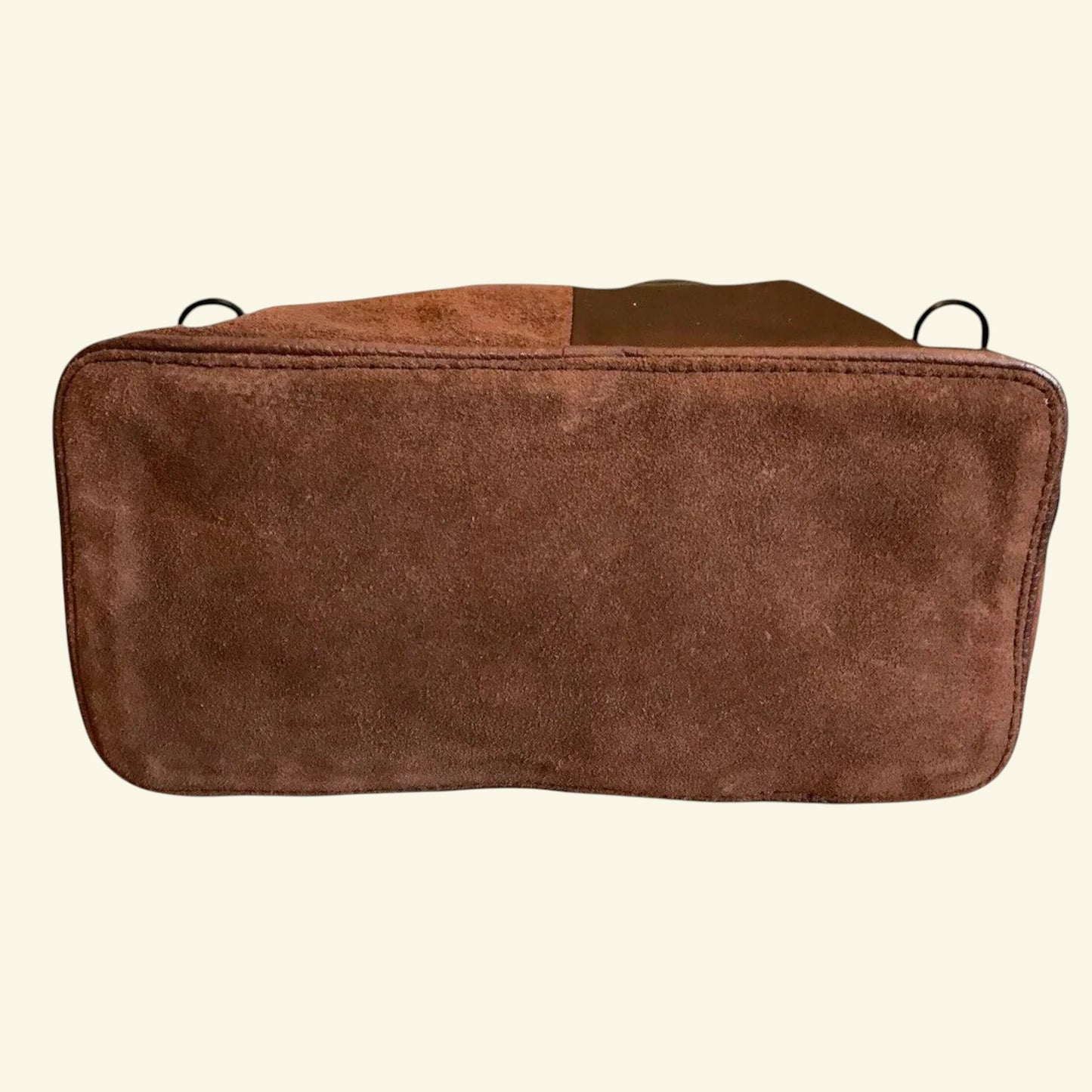 Beverly Feldman for Russell & Bromley Vintage Brown Suede & Satin Handbag - Timelessfashions