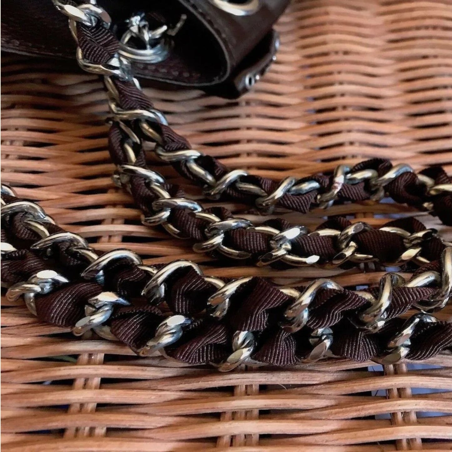 Beverly Feldman for Russell & Bromley Vintage Brown Suede & Satin Handbag - Timelessfashions