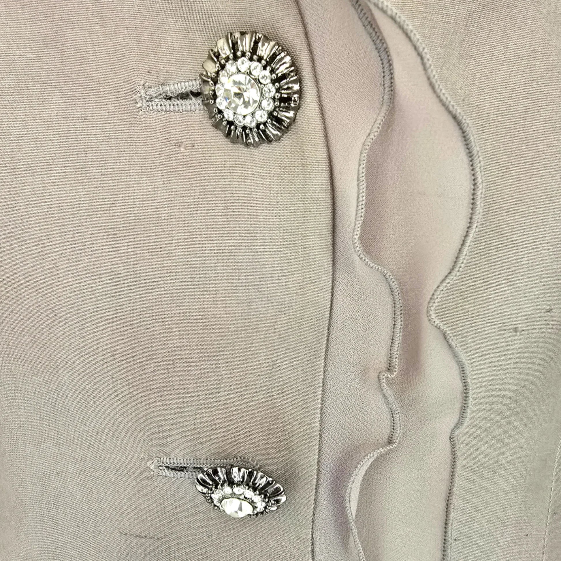 Medici Vintage Grey Silk Special Occasion Suit UK 10 US 6 EU 38 - Timelessfashions