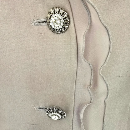 Medici Vintage Grey Silk Special Occasion Suit UK 10 US 6 EU 38 - Timelessfashions