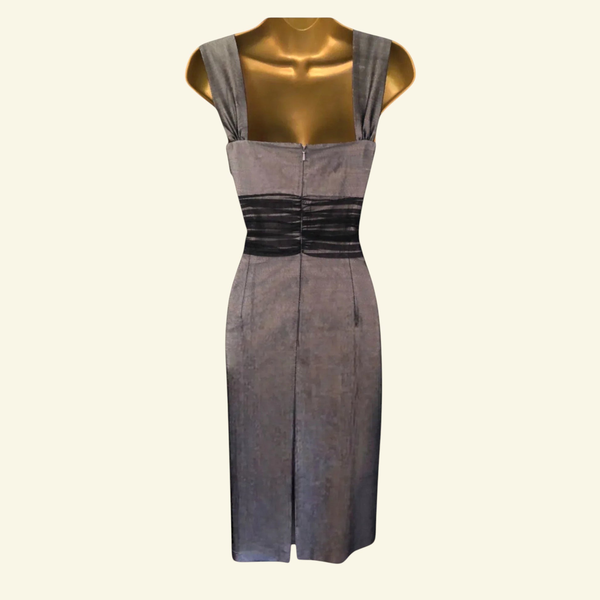 Condici Black & Grey Silk Dress & Bolero UK 10 US 6 EU 38 - Timelessfashions