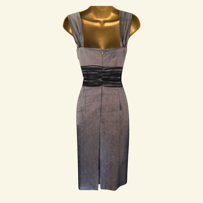 Condici Black & Grey Silk Dress & Bolero UK 10 US 6 EU 38 - Timelessfashions