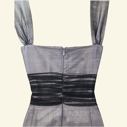 Condici Black & Grey Silk Dress & Bolero UK 10 US 6 EU 38 - Timelessfashions