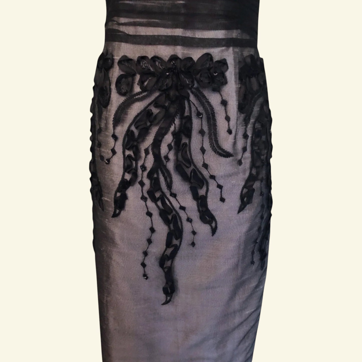 Condici Black & Grey Silk Dress & Bolero UK 10 US 6 EU 38 - Timelessfashions