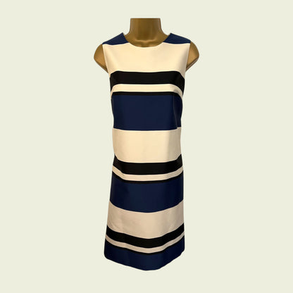 Linea Navy, Ivory & Black Colour Block Dress Jacket Suit UK 12 EU 40 US 8