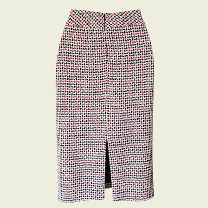 Patterned skirt on a beige background