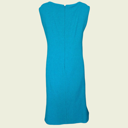 Caroline Charles Vintage Turquoise Blue Dress And Jacket UK 16/18 US 12/14 EU 44/46 - Timelessfashions