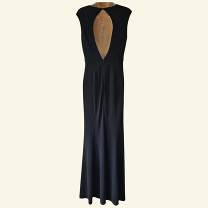Monsoon Black Womens Long Evening Dress With Side Split UK 12 US 8 EU 40 - Timelessfashions