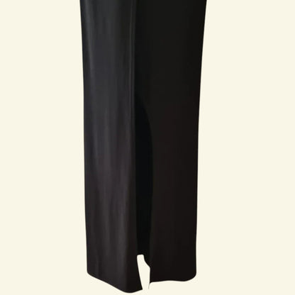 Monsoon Black Womens Long Evening Dress With Side Split UK 12 US 8 EU 40 - Timelessfashions