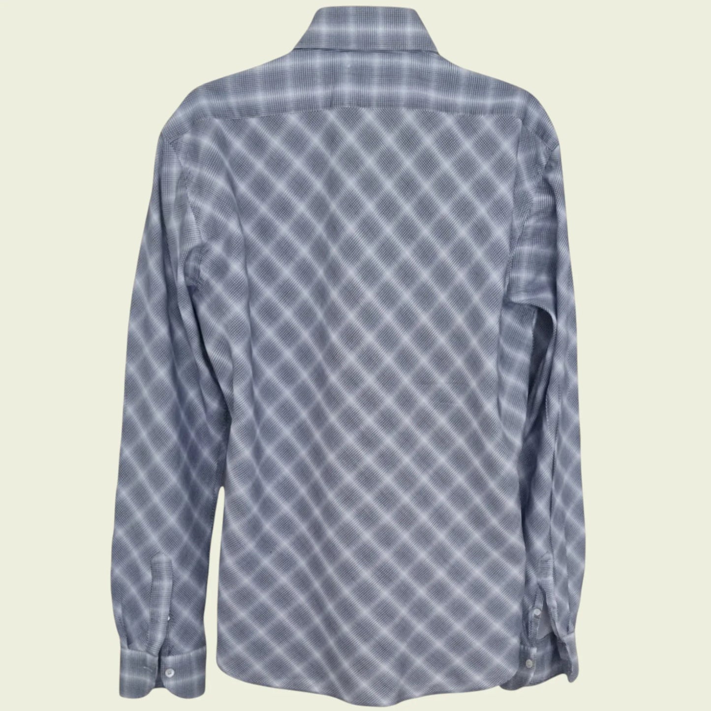 Ted Baker Mens Long Sleeve Blue & White Check Shirt. Size 6 - Timelessfashions