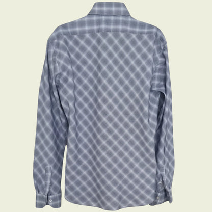 Ted Baker Mens Long Sleeve Blue & White Check Shirt. Size 6 - Timelessfashions
