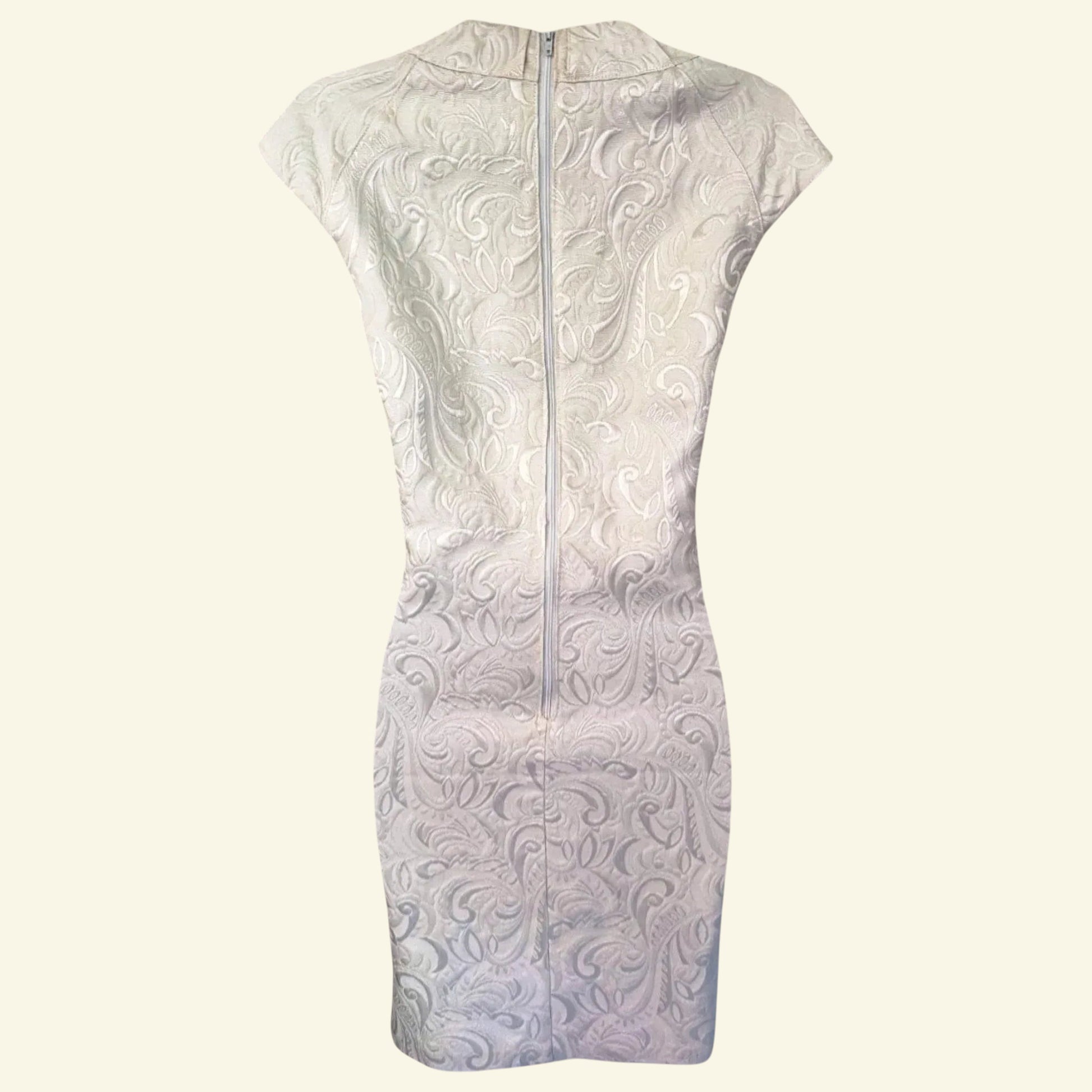 Ted Baker Cream Jacquard Shift Dress UK 8 US 4 EU 36 - Timelessfashions