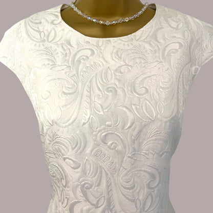 Ted Baker Cream Jacquard Shift Dress UK 8 US 4 EU 36 - Timelessfashions