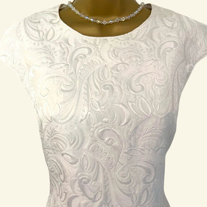 Ted Baker Cream Jacquard Shift Dress UK 8 US 4 EU 36 - Timelessfashions