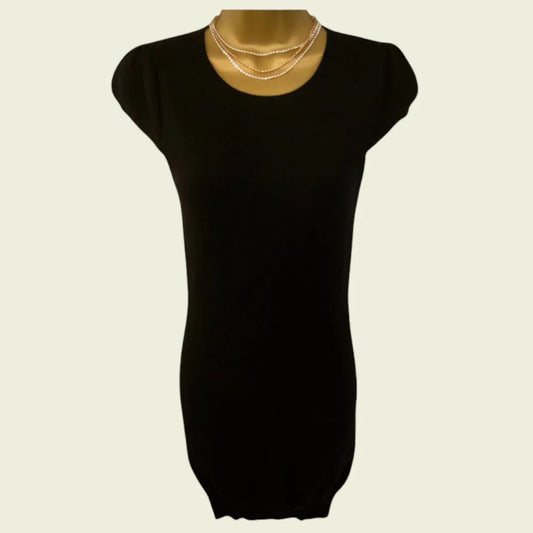 Alice + Olivia Employed Black Merino Wool Knit Dress UK 6 US 2 EU 34 - Timelessfashions