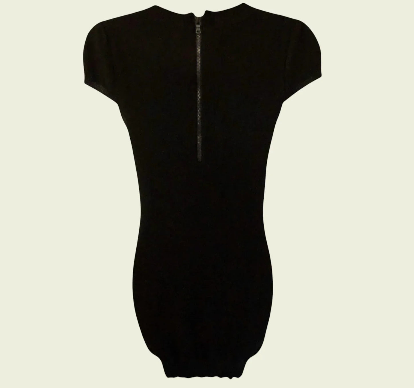 Alice + Olivia Employed Black Merino Wool Knit Dress UK 6 US 2 EU 34 - Timelessfashions