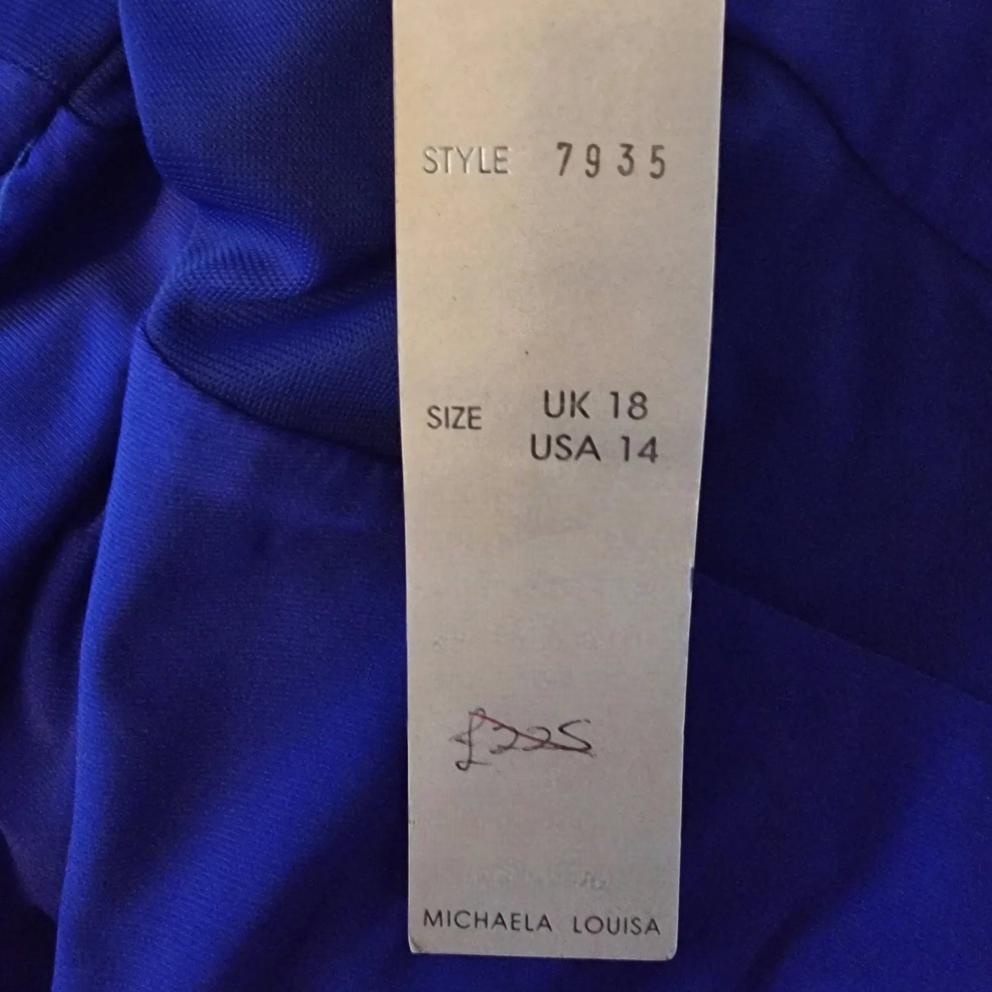 Michaela Louisa Vintage Blue Special Occasion Dress UK 18 US 14 EU 46 - Timelessfashions