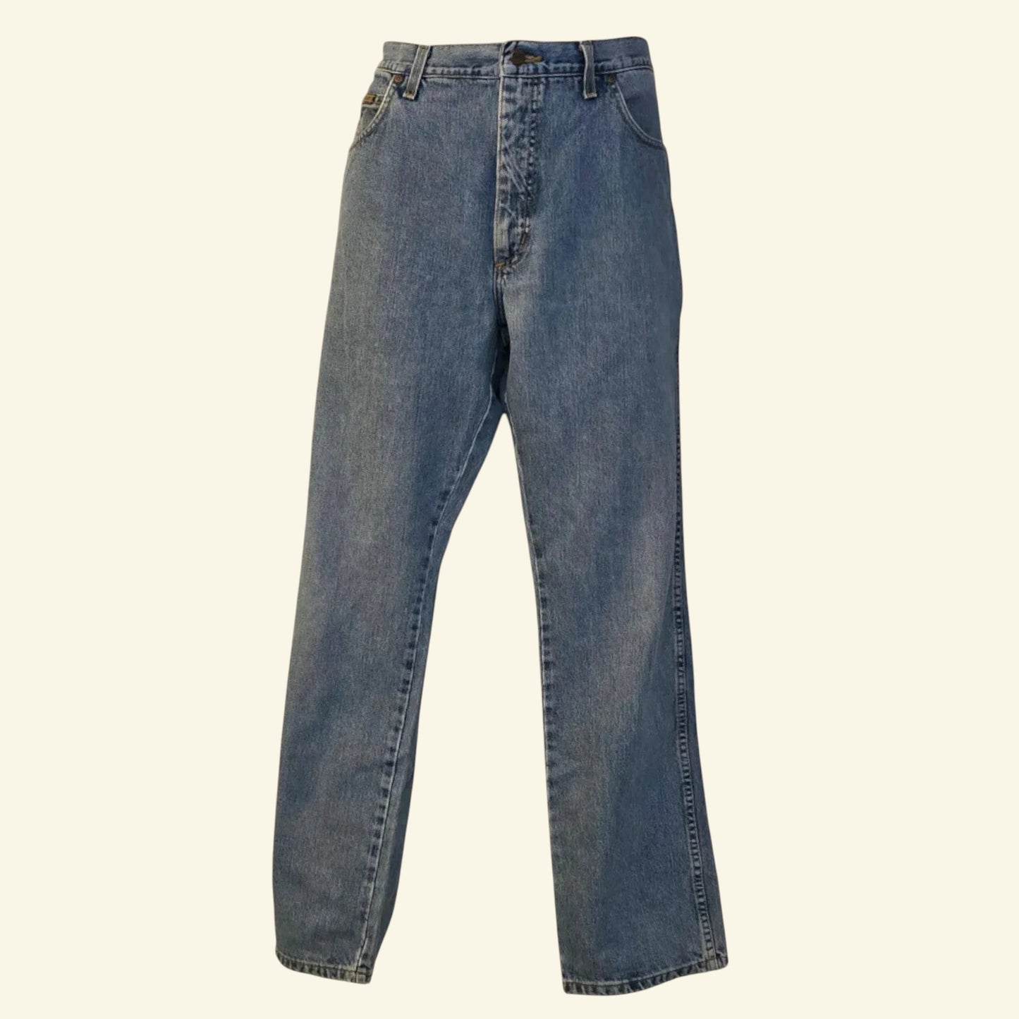 Wrangler Men's Blue Denim Jeans Straight Leg W38 L32 - Timelessfashions