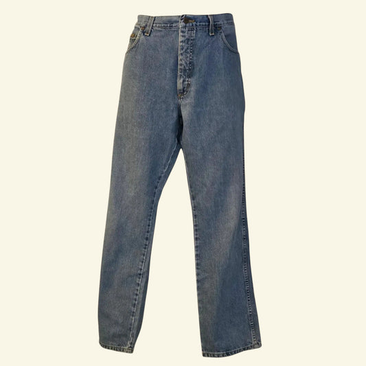 Wrangler Men's Blue Denim Jeans Straight Leg W38 L32 - Timelessfashions