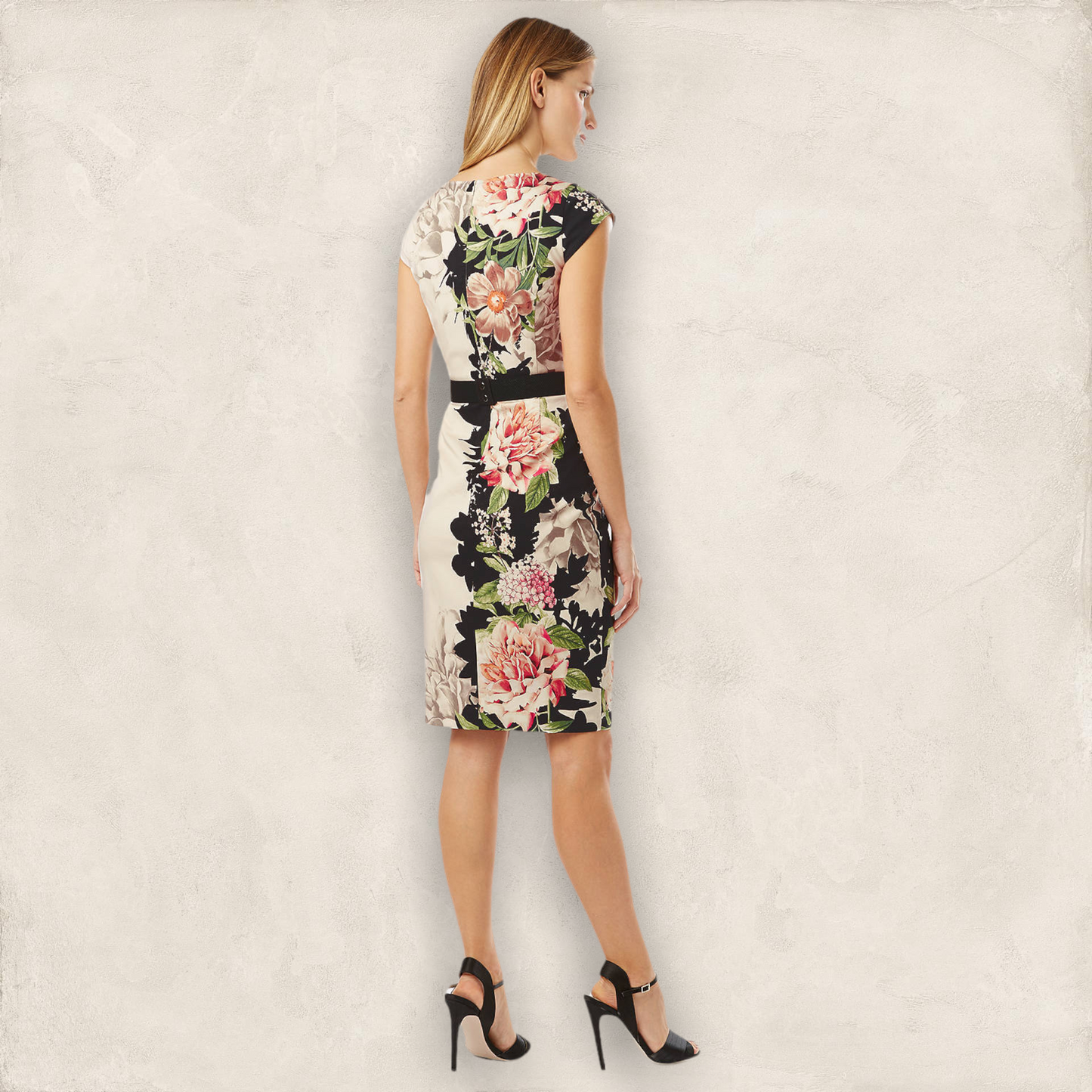 Phase Eight Arum Cream Floral Placement Dress, UK 8 RRP £130 Timeless Fashions