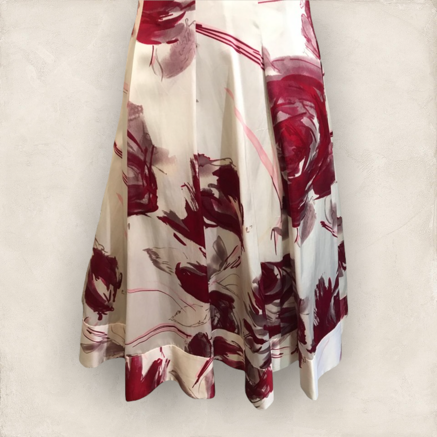Coast Ivory Red Floral Silk Cotton Mix Dress UK 10 US 8 EU 38 Timeless Fashions