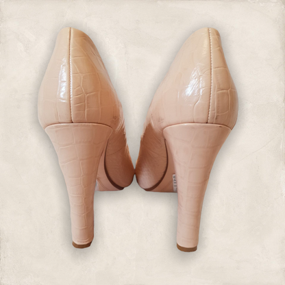 Dune Nude Leather Court Shoes UK 6 US 8 EU 39.5 Timeless Fashions