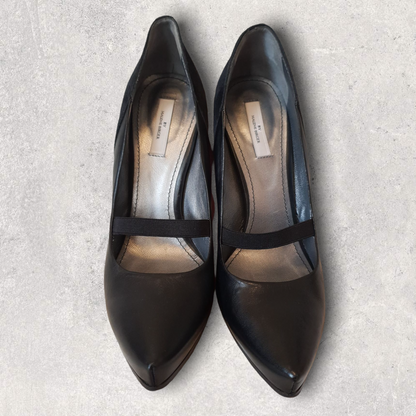 By Malene Birger Black Leather & Suede Court Shoes UK 6 EU 39 Timeless Fashions