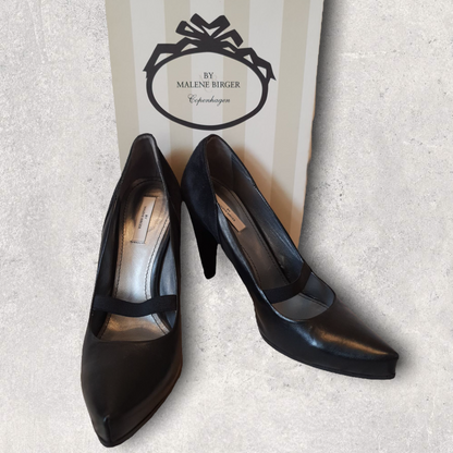 By Malene Birger Black Leather & Suede Court Shoes UK 6 EU 39 Timeless Fashions