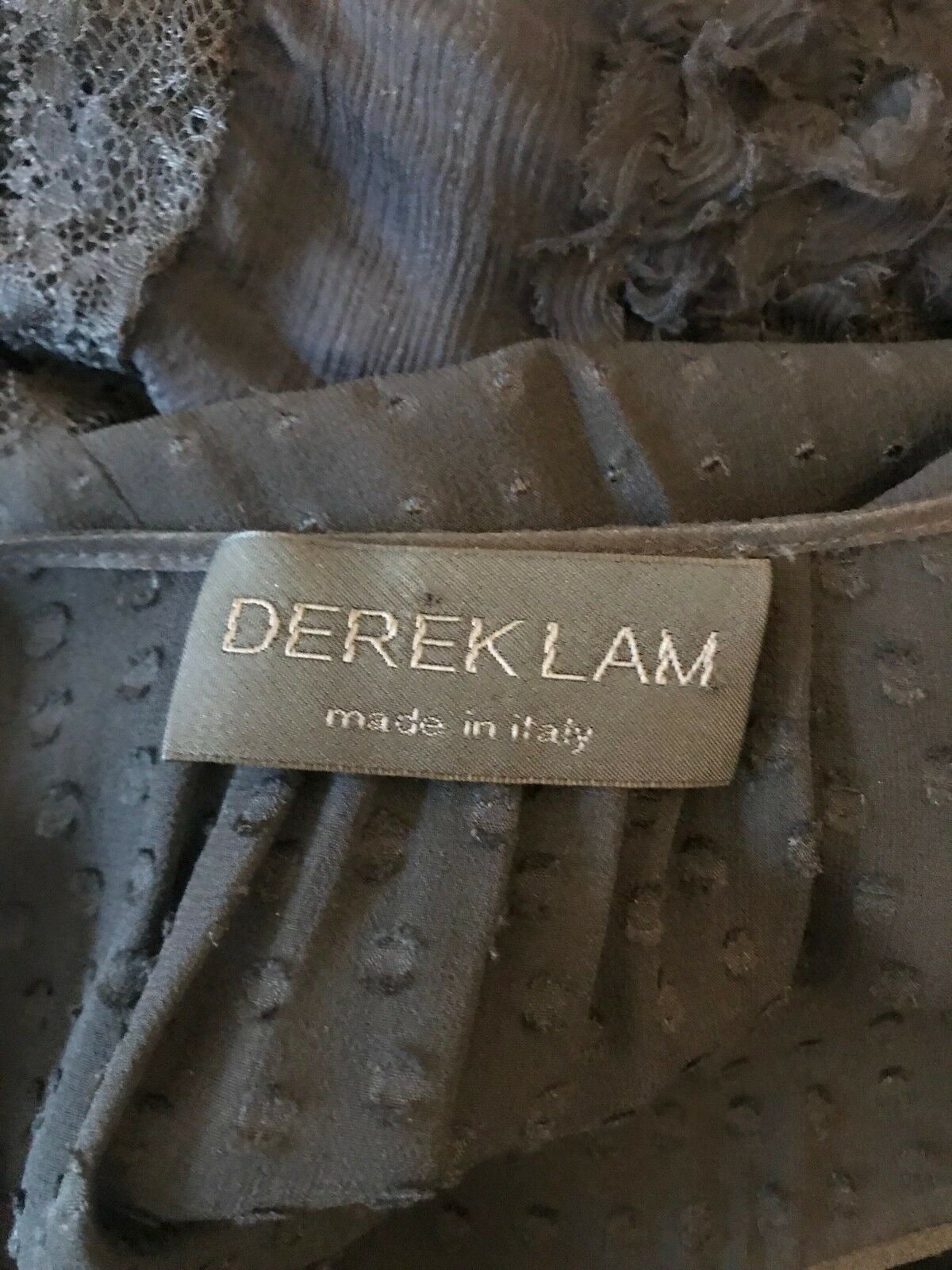 Derek Lam Black Long Sleeve Silk & Lace Dress UK 10 US 6 EU 38 Timeless Fashions