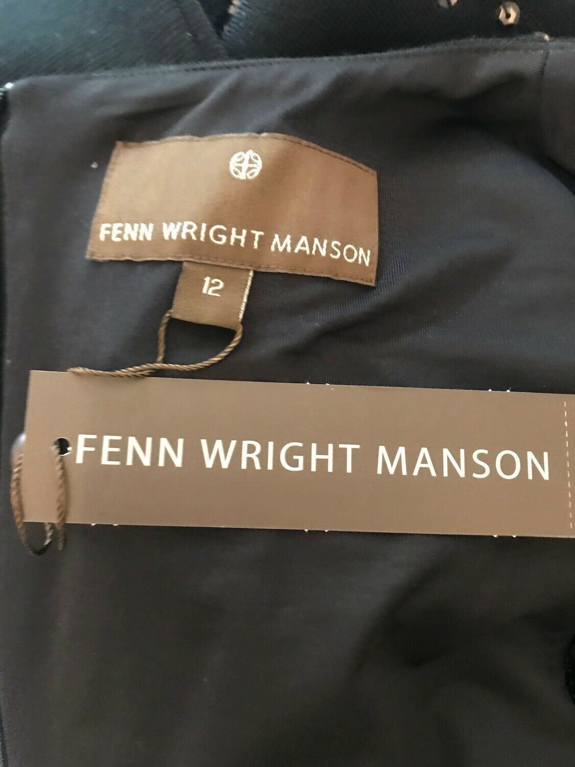 Fenn Wright Manson Ponte Roma Black Wool Dress UK 12 US 8 EU 40 Timeless Fashions