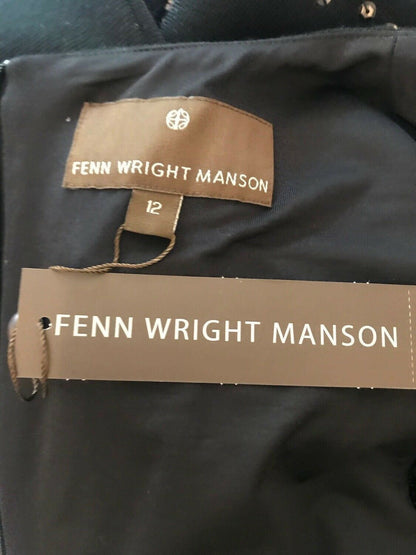 Fenn Wright Manson Ponte Roma Black Wool Dress UK 12 US 8 EU 40 Timeless Fashions