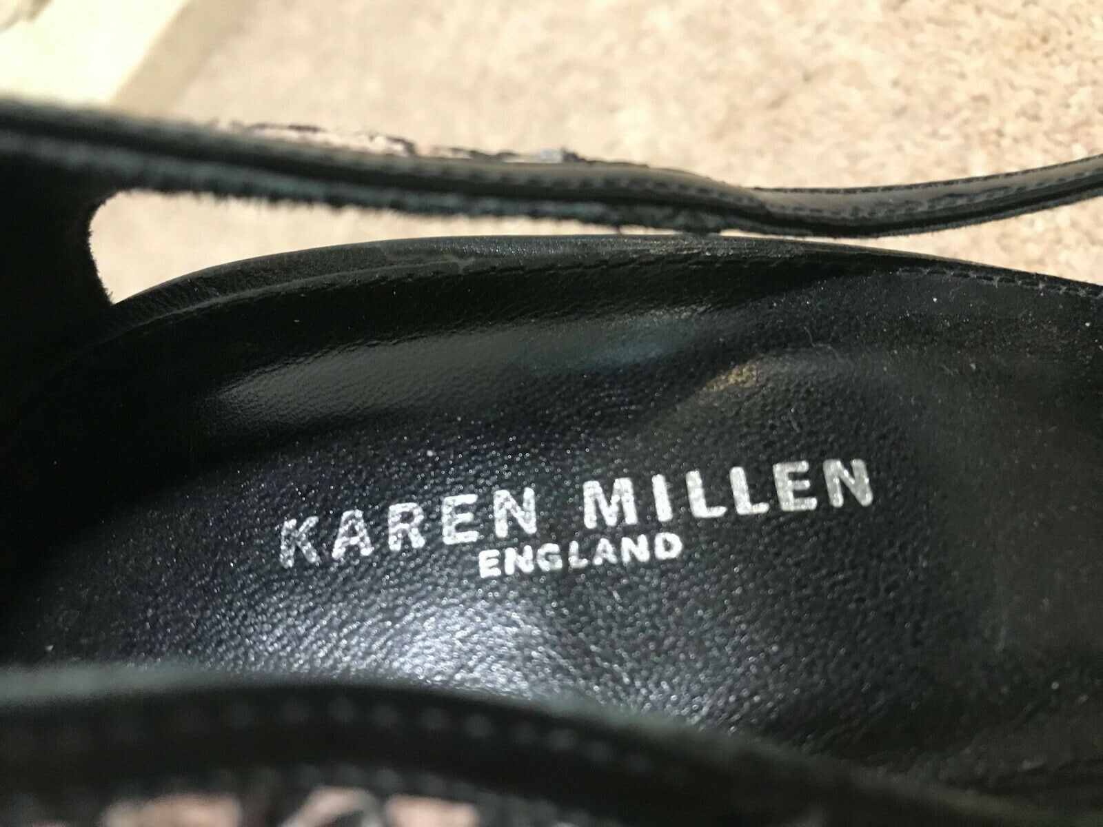 Karen Millen Women's Nude & Black Lace Shoes UK 7 US 9.5 EU 41 Timeless Fashions