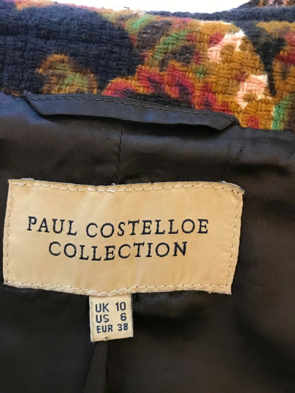 Paul Costelloe Collection Women's Floral Tapestry Cotton Jacket UK 10 US 6 EU 38 Timeless Fashions