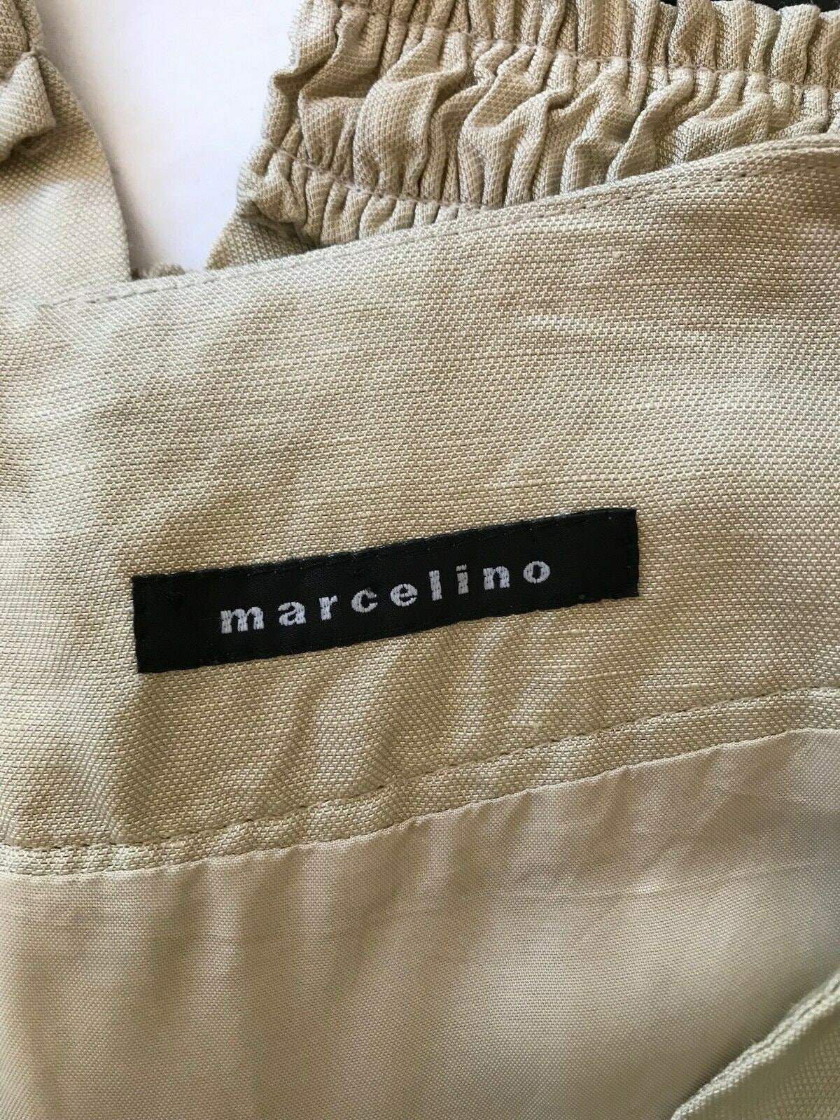 Marcelino Light Beige Linen Mix Pencil Skirt UK 14 US10 EU 42 Timeless Fashions