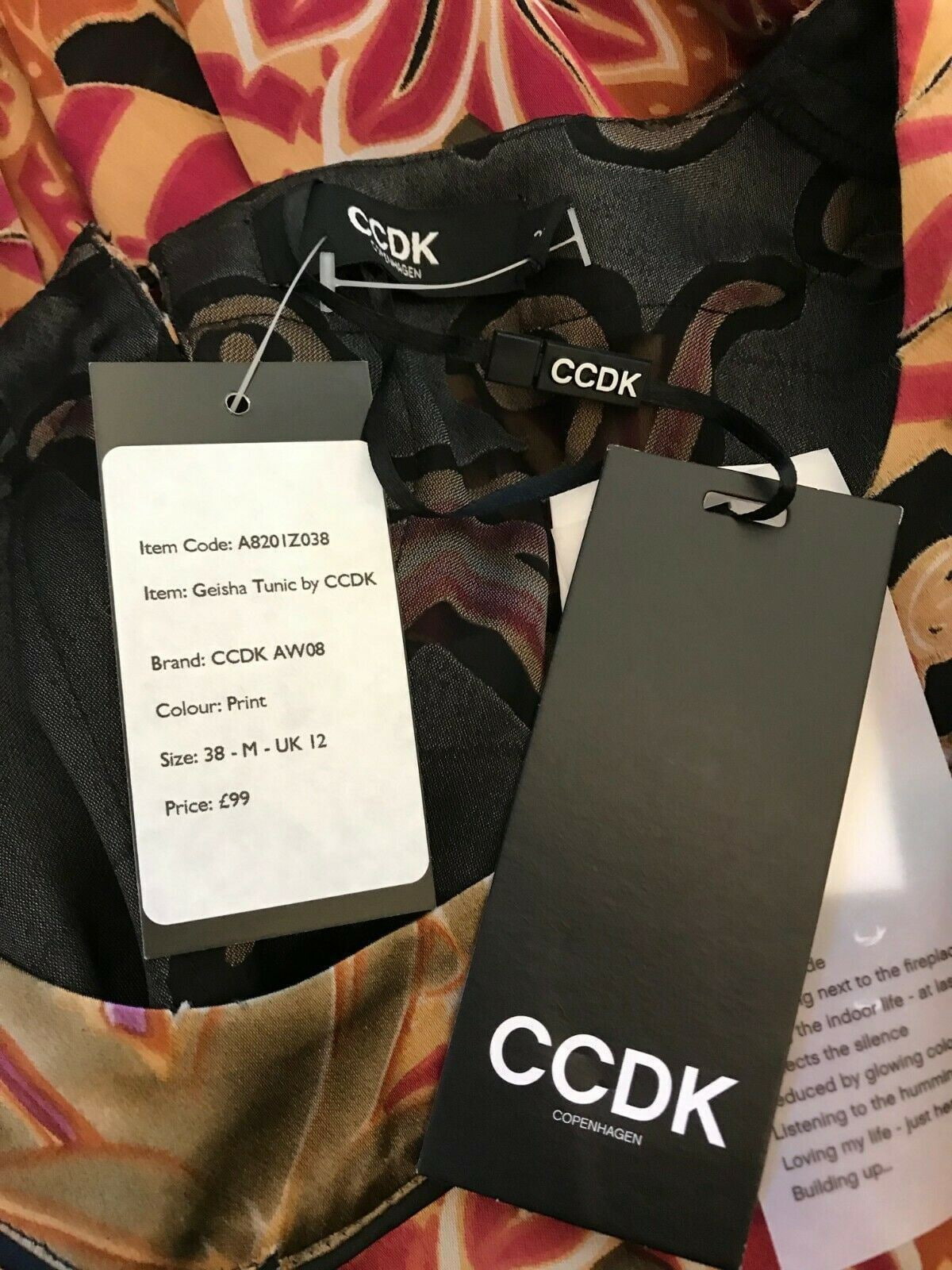 CCDK Black Silk Mix Tunic Dress UK 12 US 8 EU 40 BNWT RRP £99.00 Timeless Fashions