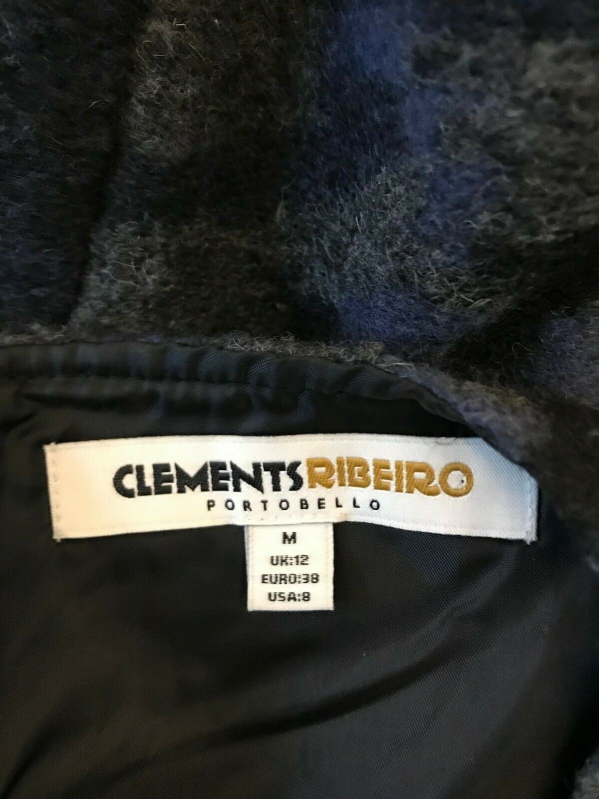 Clements Ribeiro Blue Wool Blend Dress UK 12 US 8 EU 40 IT 44 Timeless Fashions