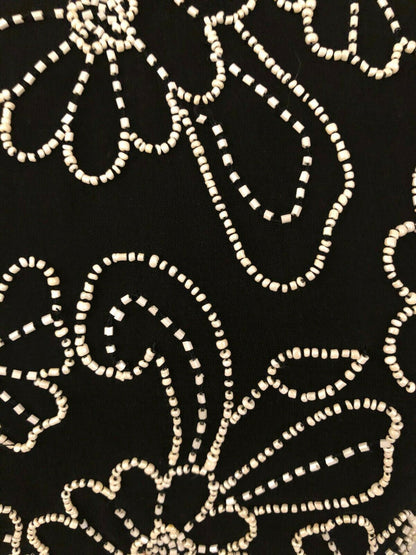 Gina Bacconi Vintage 80's Silk Beaded Black Evening Top UK 12 US 8 EU 40 Timeless Fashions