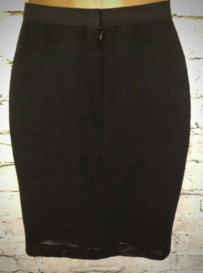Behnaz Sarafpour Black Floral Mini Pencil Skirt UK 8 US 4 EU 36 Timeless Fashions
