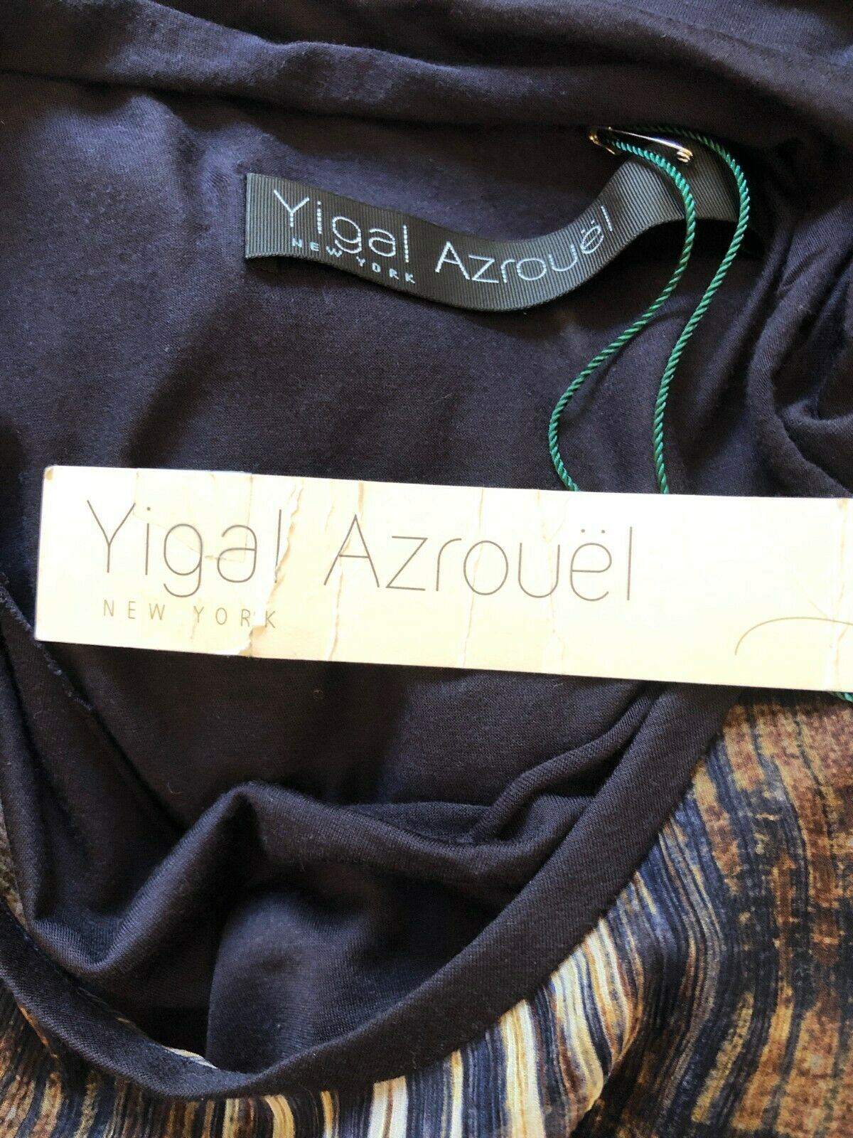 Yigal Azrouel Navy Blue Jersey & Silk Long Top Size 4 UK 14 US 10 EU 42 BNWT RRP £390 Timeless Fashions