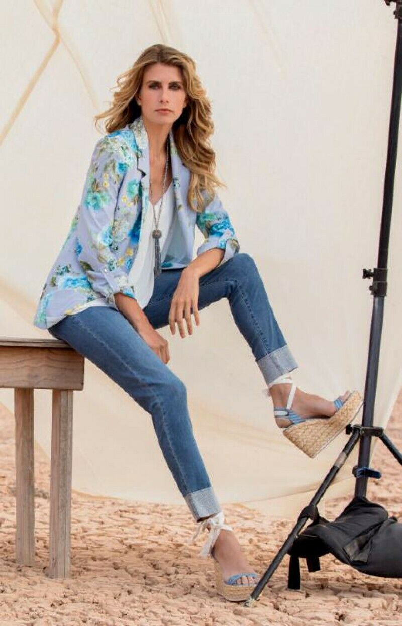 Marie Mero Blue Floral Illusion Jacket Blazer UK 10 US 6 IT 42 BNWT RRP £205.00 Timeless Fashions