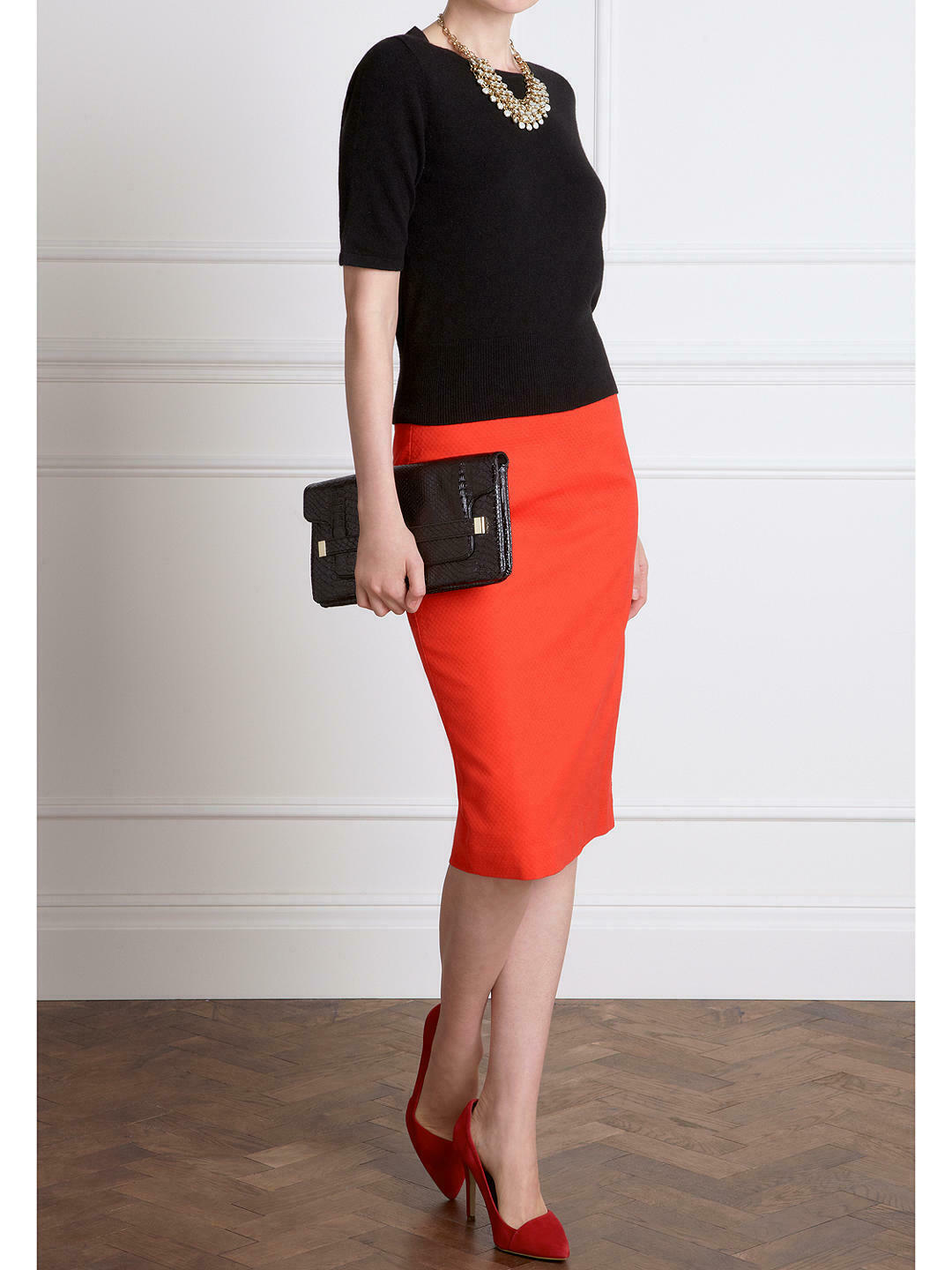 Pure Collection Tomato Red Belford Pencil Skirt UK 20 US 16 EU 48 BNWT RRP £70 Timeless Fashions