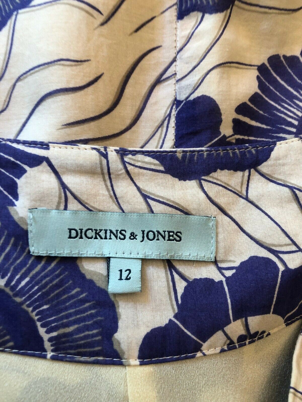 Dickins & Jones Purple & Ivory Cotton & Silk Skirt UK 12 US 8 EU 40 Timeless Fashions