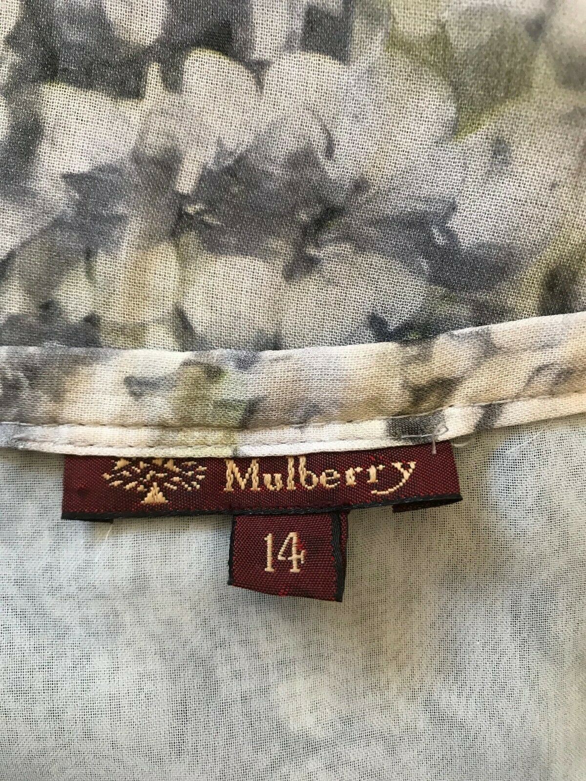 Mulberry Pale Grey Floral Chiffon Skirt & Top UK 14 US 10 EU 42 Timeless Fashions