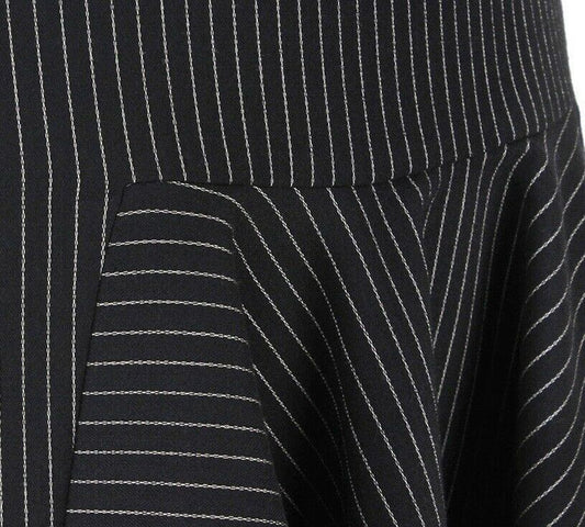 Stella McCartney Womens Black Pinstripe Godet Pleat Skirt UK 12 US 8 EU 40 Timeless Fashions
