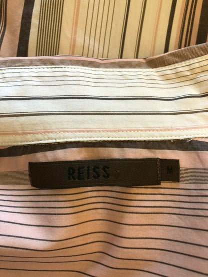 Reiss Men's Pink & White Striped Cotton Formal Shirt Chest 42" Neck 17" Timeless Fashions